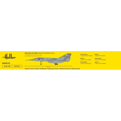 Maquette avion militaire Mirage Iv P 1:48 - Starter Kit - Heller 56493