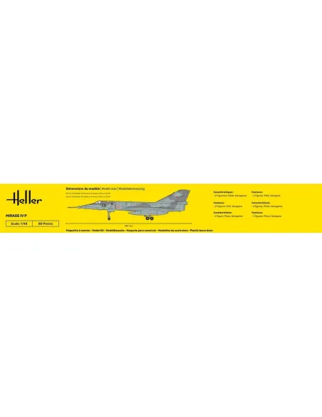 Maquette avion militaire Mirage Iv P 1:48 - Starter Kit - Heller 56493