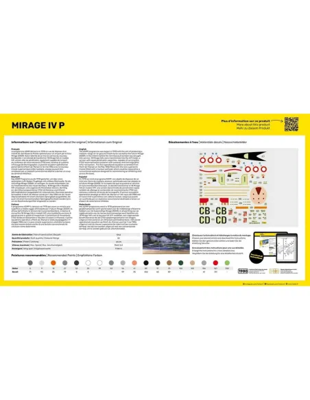 Maquette avion militaire Mirage Iv P 1:48 - Starter Kit - Heller 56493
