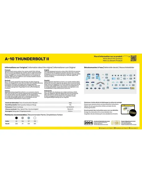 Maquette avion militaire A-10 Thunderbolt Ii 1:144 - Starter Kit - Heller 56912