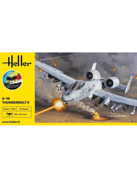 Maquette avion militaire A-10 Thunderbolt Ii 1:144 - Starter Kit - Heller 56912