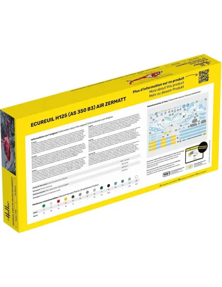 Maquette hélicoptère AS350 B3 Ecureuil 1:48 - Starter Kit - Heller 56490