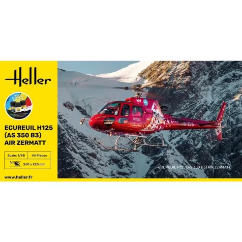 Maquette hélicoptère AS350 B3 Ecureuil 1:48 - Starter Kit - Heller 56490