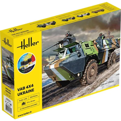 Maquette véhicule militaire Vab 4x4 Ukraine 1:35 - Starter Kit - Heller 57130