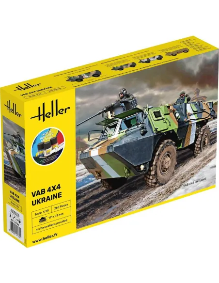 Maquette véhicule militaire Vab 4x4 Ukraine 1:35 - Starter Kit - Heller 57130