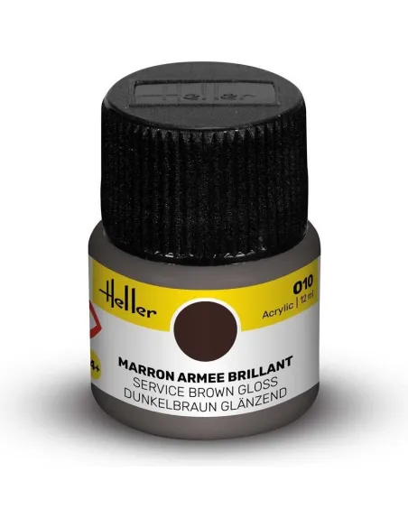 Peinture Acrylique 010 marron armee brillant 12ml - Heller 9010 Peinture Acrylique 010 marron armee brillant 12ml - Heller 9010