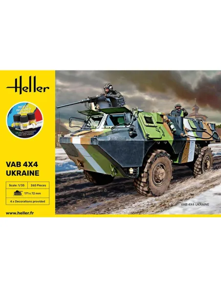 Maquette véhicule militaire Vab 4x4 Ukraine 1:35 - Starter Kit - Heller 57130