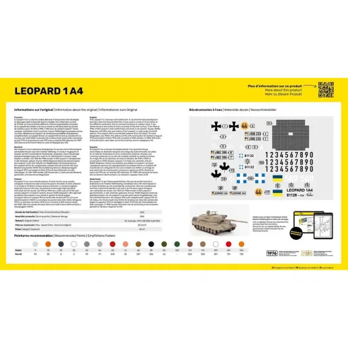 Maquette Char Leopard 1A4 1:35 - Starter Kit - Heller 57126