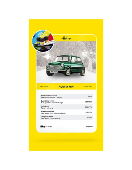 Maquette voiture Mini 1:43 - Starter Kit - Heller 56153
