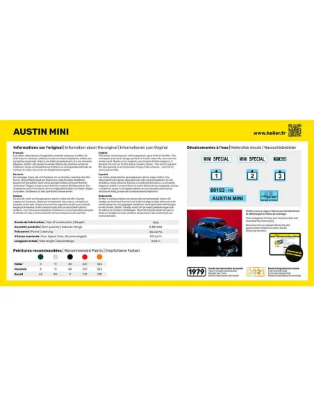 Maquette voiture Mini 1:43 - Starter Kit - Heller 56153