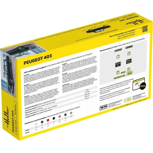 Maquette voiture Peugeot 403 1:43 - Heller 80161