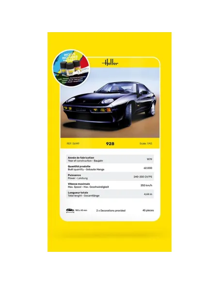 Maquette voiture 928 1:43 - Starter Kit - Heller 56149