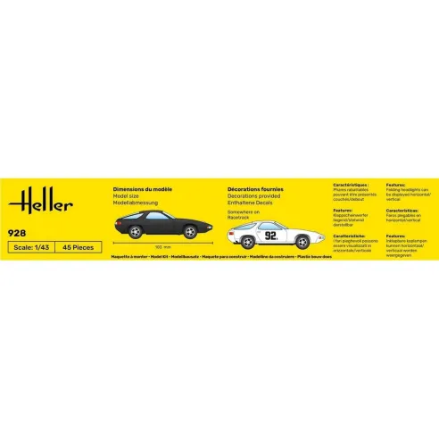 Maquette voiture 928 1:43 - Starter Kit - Heller 56149