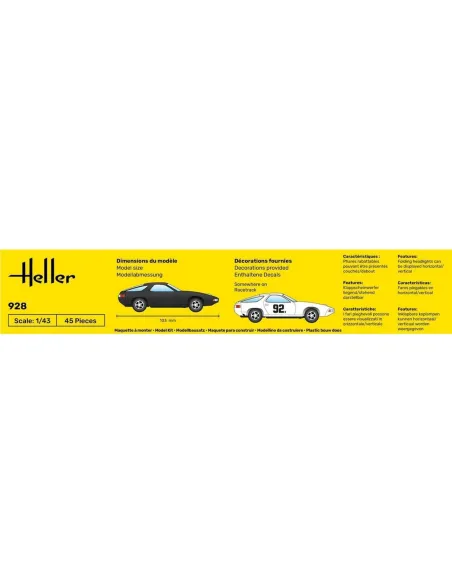 Maquette voiture 928 1:43 - Starter Kit - Heller 56149