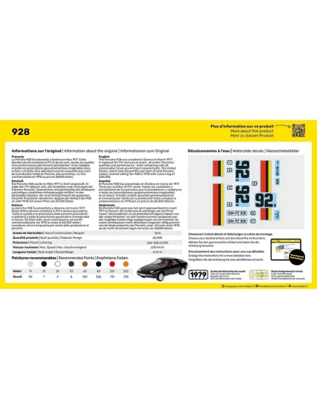 Maquette voiture 928 1:43 - Starter Kit - Heller 56149