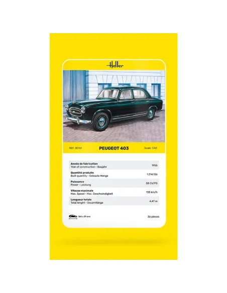 Maquette voiture Peugeot 403 1:43 - Heller 80161