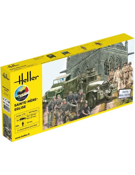 Maquettes et figurines militaires Sainte-Mère-Eglise 1:72 - Starter Kit - Heller 52327