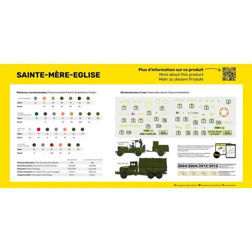 Maquettes et figurines militaires Sainte-Mère-Eglise 1:72 - Starter Kit - Heller 52327