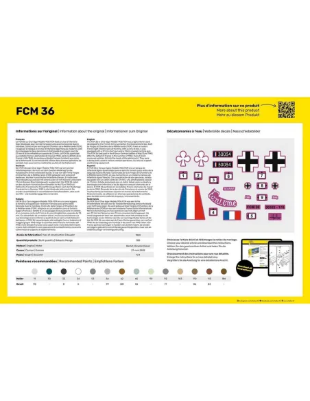 Maquette char FCM36 1:35 - Starter Kit - Heller 35322