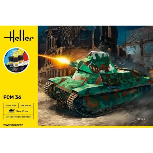 Maquette char FCM36 1:35 - Starter Kit - Heller 35322