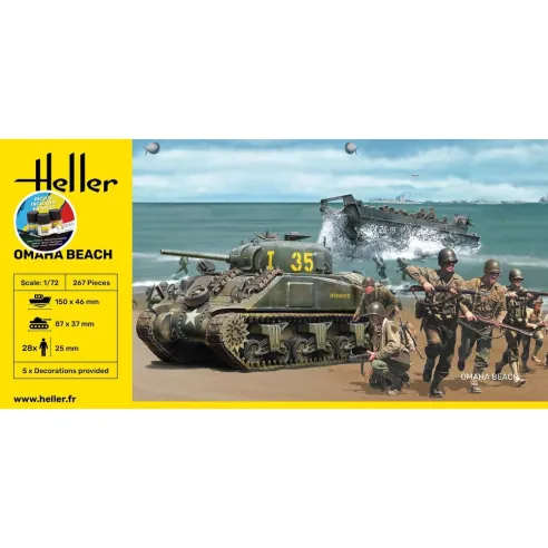 Maquette militaire Omaha Beach 1:72 - Starter Kit - Heller 52332