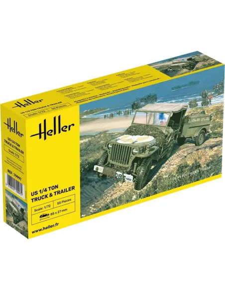 Maquette militaire Us 1/4 Ton Truck & Trailer 1:72 - Heller 79997