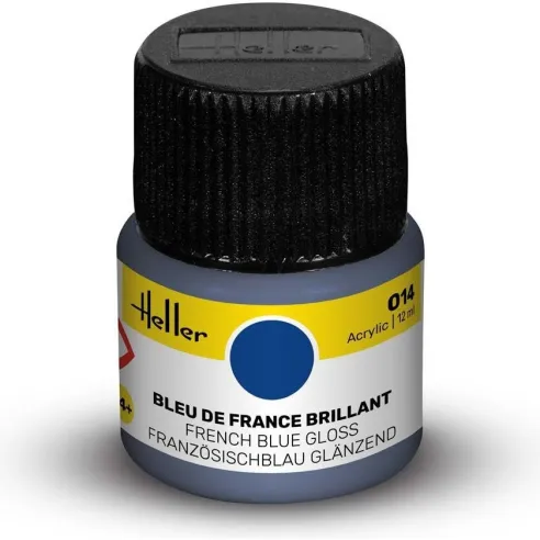 Peinture Acrylique 014 bleu de france brillant 12ml - Heller 9014