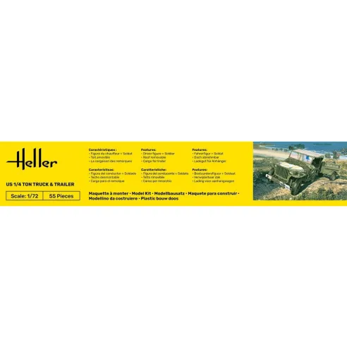 Maquette militaire Us 1/4 Ton Truck & Trailer 1:72 - Heller 79997