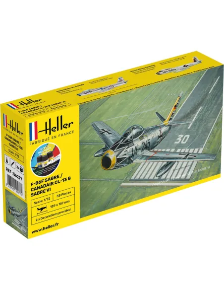 Maquette d'avion F-86F Sabre / Canadair Cl-13 B Sabre Vi 1/72 - Starter Kit - Heller 56277