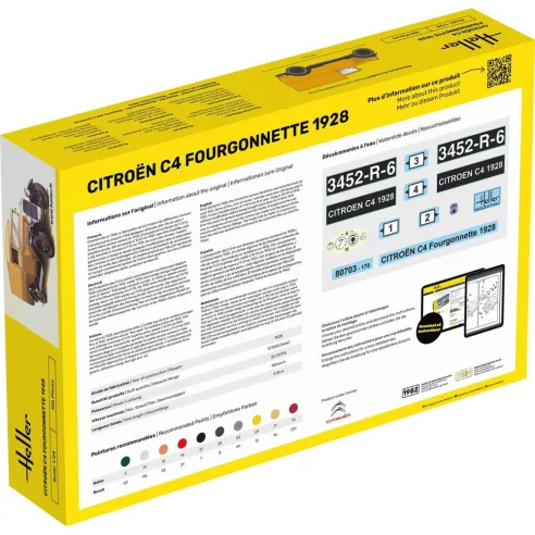Maquette de voiture Citroen C4 Fourgonnette 1926 1:24 - Starter Kit - Heller 3279510567038