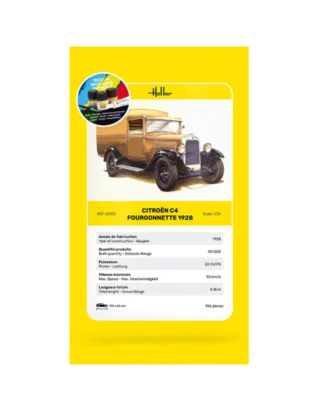 Maquette de voiture Citroen C4 Fourgonnette 1926 1:24 - Starter Kit - Heller 3279510567038