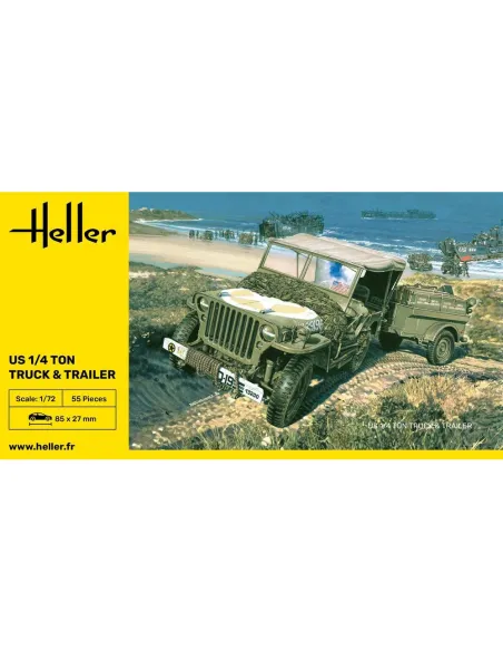 Maquette militaire Us 1/4 Ton Truck & Trailer 1:72 - Heller 79997