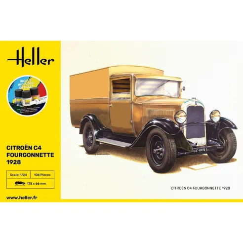 Maquette de voiture Citroen C4 Fourgonnette 1926 1:24 - Starter Kit - Heller 3279510567038