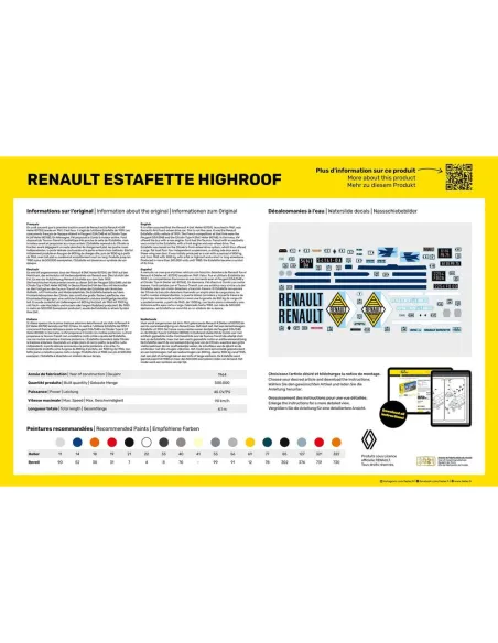 Maquette camion Estafette Highroof 1:24 - Starter Kit - Heller 56740