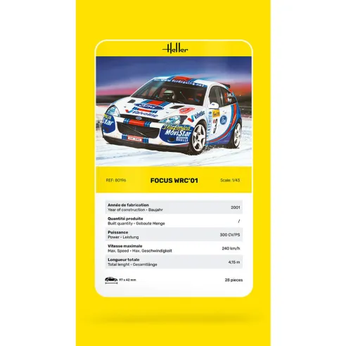 Maquette voiture Focus Wrc'01 1:43 - Heller 80196