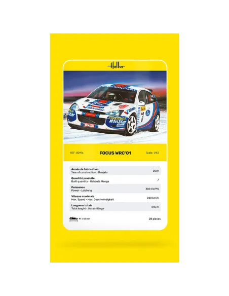 Maquette voiture Focus Wrc'01 1:43 - Heller 80196