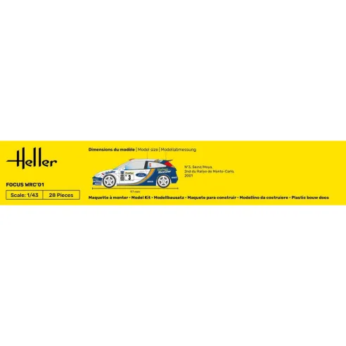 Maquette voiture Focus Wrc'01 1:43 - Heller 80196