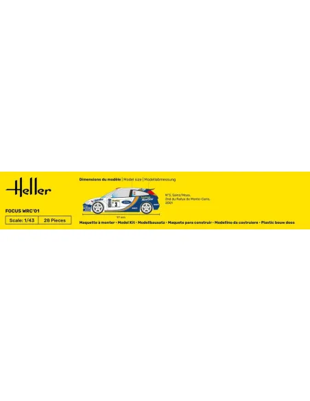 Maquette voiture Focus Wrc'01 1:43 - Heller 80196