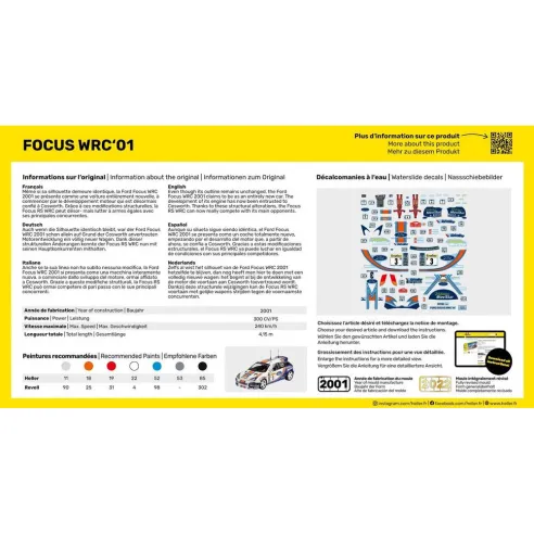 Maquette voiture Focus Wrc'01 1:43 - Heller 80196