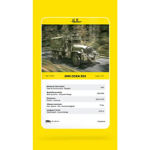 Maquette Camion GMC CCKW 353 Gmc Cckw 353 1:72 - Heller 79996