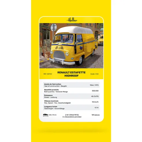Maquette camion Estafette Highroof 1:24 - Heller 80740