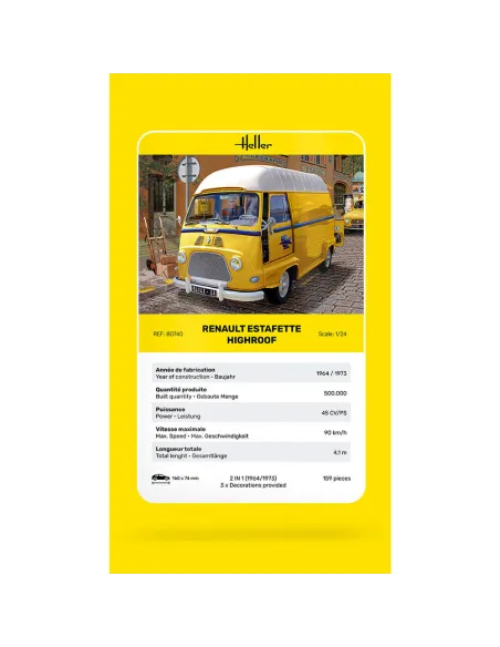 Maquette camion Estafette Highroof 1:24 - Heller 80740
