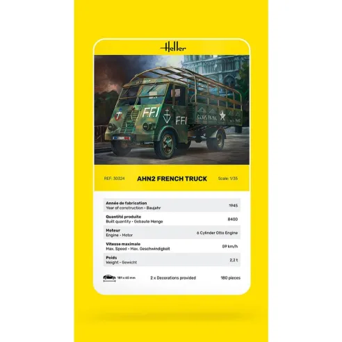 Maquette véhicule militaire AHN2 French Truck 1:35 - Heller 30324