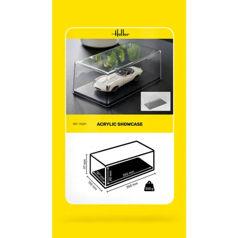 Présentoir vitrine pour maquette Acrylic Showcase, 252 x 127 x 80 mm - Heller 95201