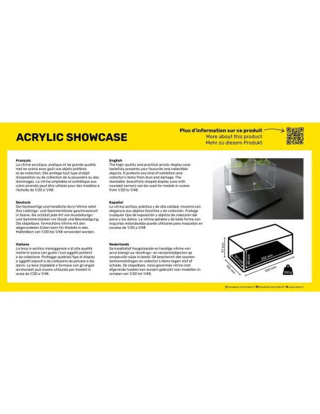 Présentoir vitrine pour maquette Acrylic Showcase, 252 x 127 x 80 mm - Heller 95201