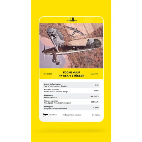 Maquette avion militaire Focke Wulf Stosser 1:72 - Heller 80238