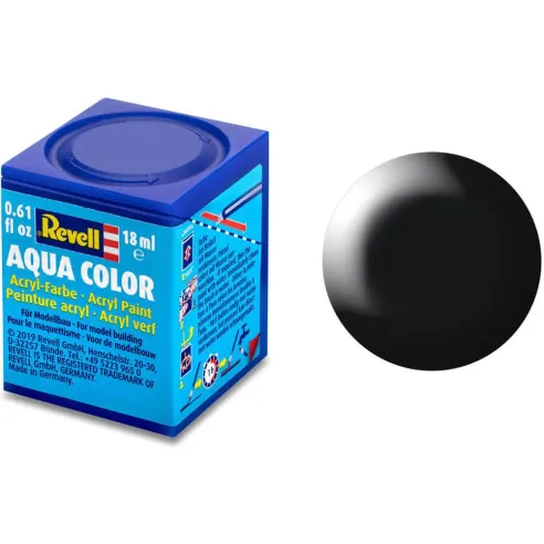 Peinture Acrylique Aqua Noir Satine - 18ml 302 - Revell 36302