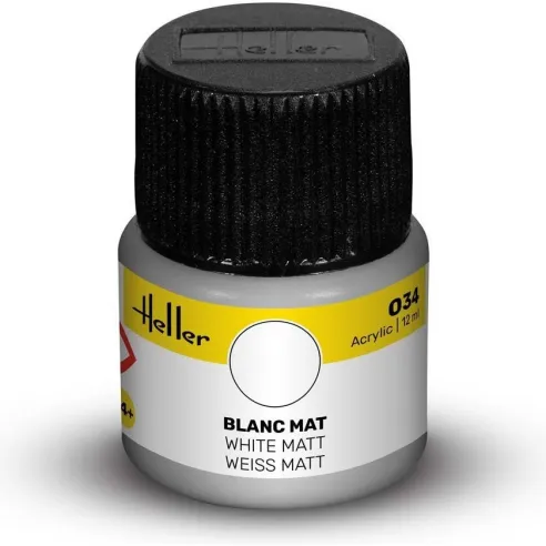 Peinture Acrylique 034 blanc mat 12ml - Heller 9034