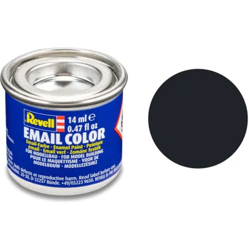 Peinture Enamel Noir, Mat 8 14ml - Revell 32108