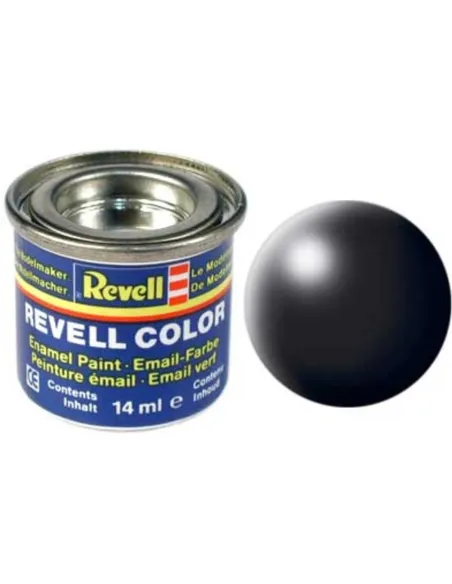 Peinture Enamel Noir Satiné 302 14ml - Revell 32302